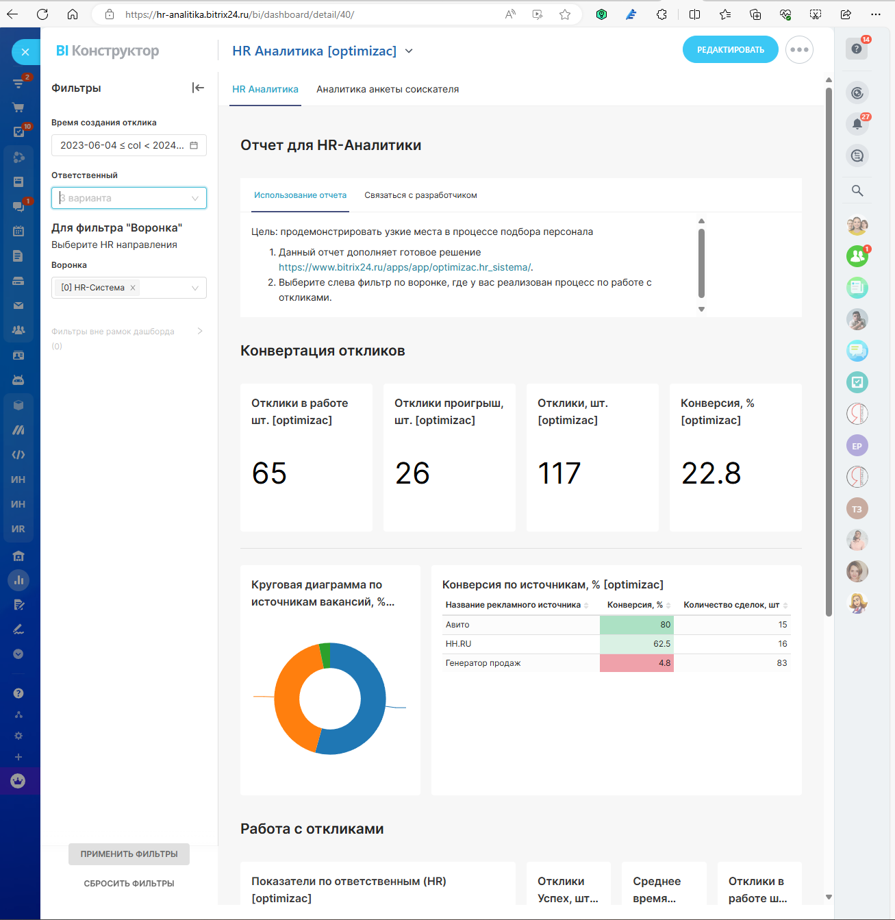 Конвертация откликов